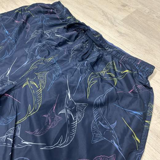 Boxer mare taglie grandi uomo ad asciugatura rapida - Blu con fantasia Maxfort