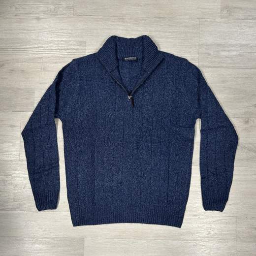 Maglione uomo mezza zip in misto lana