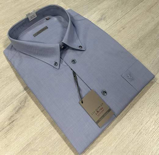 Camicia uomo taglie grandi Sea Barrier in cotone 100%-Manica lunga extra comfort