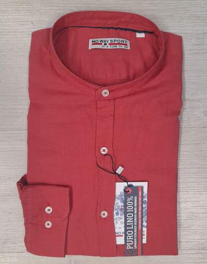 Camicia manica lunga con collo alla koreana  No Way Sport articolo 20105