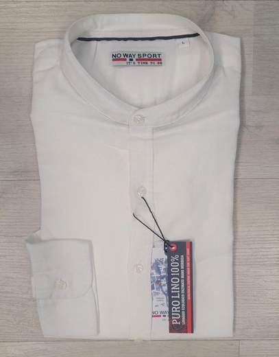 Camicia manica lunga con collo alla koreana  No Way Sport articolo 20105
