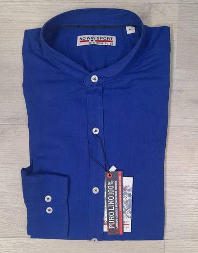 Camicia manica lunga con collo alla koreana  No Way Sport articolo 20105
