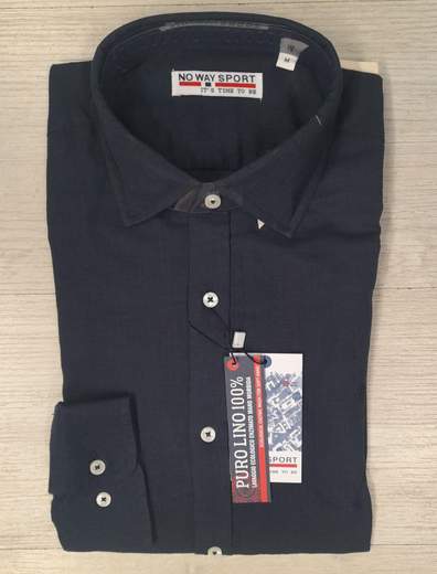 Camicia manica lunga 100% lino No Way Sport articolo 23719