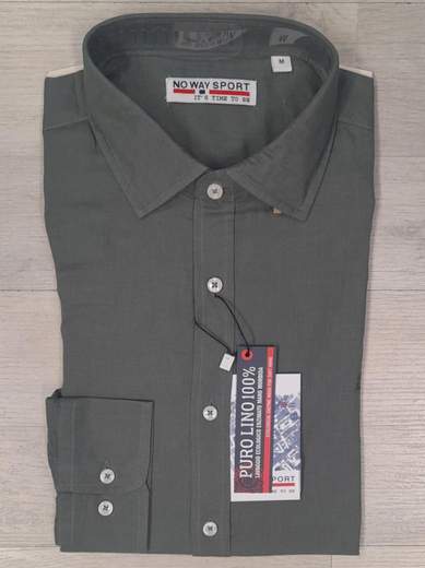 Camicia manica lunga 100% lino No Way Sport articolo 23719