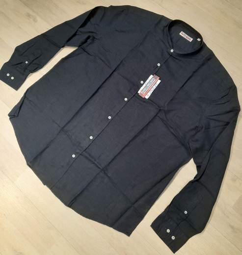Camicia manica lunga con collo alla koreana 100% Lino No Way Sport articolo 20105/CONF