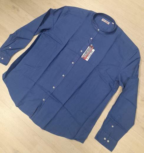 Camicia manica lunga con collo alla koreana 100% Lino No Way Sport articolo 20105/CONF