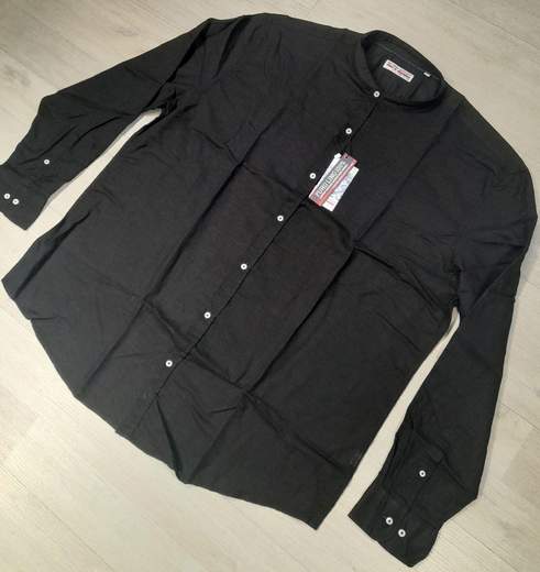 Camicia manica lunga con collo alla koreana 100% Lino No Way Sport articolo 20105/CONF