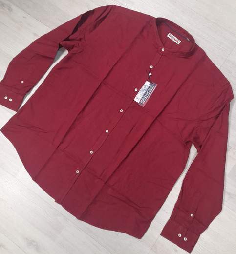 Camicia manica lunga con collo alla koreana 100% Lino No Way Sport articolo 20105/CONF