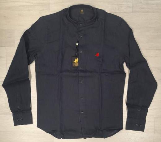 Camicia manica lunga con collo alla koreana 100% Lino U.S. Grand Polo articolo USC747