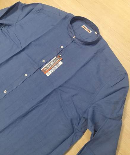 Camicia manica lunga con collo alla koreana 100% Lino No Way Sport articolo 20105/CONF