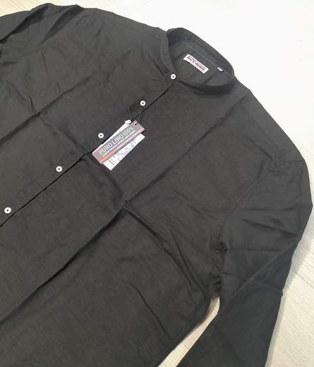 Camicia manica lunga con collo alla koreana 100% Lino No Way Sport articolo 20105/CONF