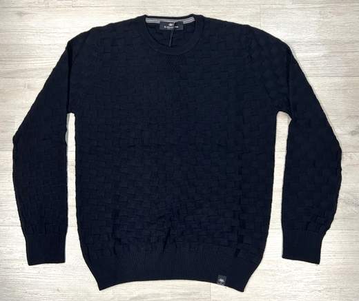 Maglione uomo Il Granchio invernale a girocollo con lavorazione a quadri