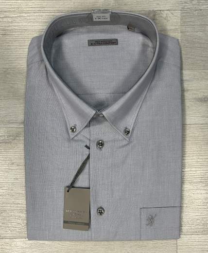 Camicia uomo taglie grandi Sea Barrier in cotone 100%-Manica lunga extra comfort