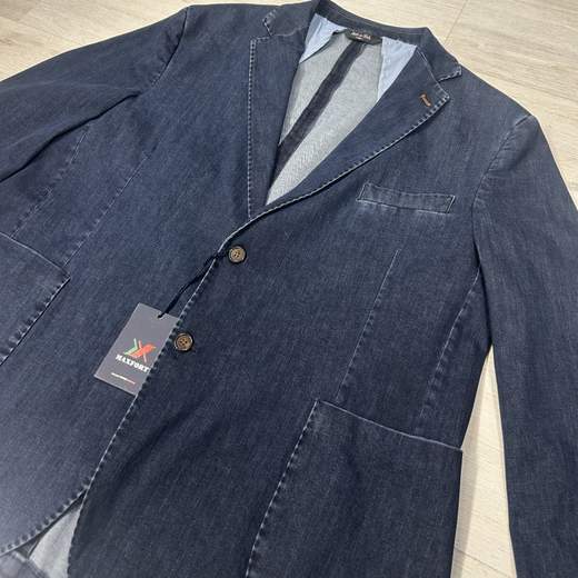 Giacca Maxfort in cotone elasticizzato effetto denim-taglie grandi