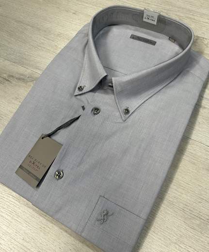 Camicia uomo taglie grandi Sea Barrier in cotone 100%-Manica lunga extra comfort