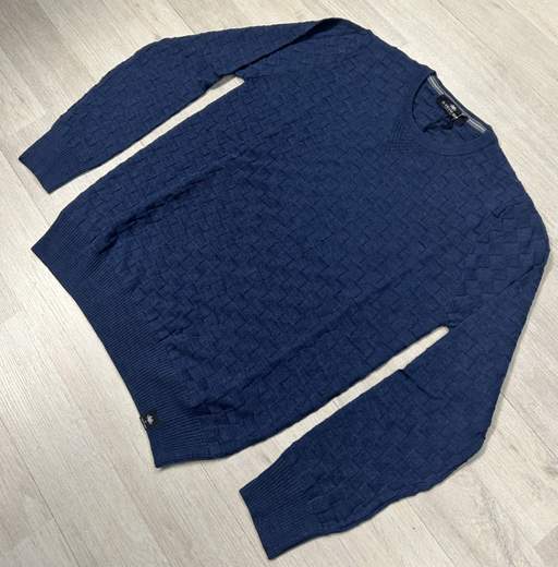 Maglione uomo Il Granchio invernale a girocollo con lavorazione a quadri