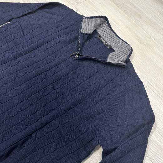 Maglione uomo mezza zip in misto lana