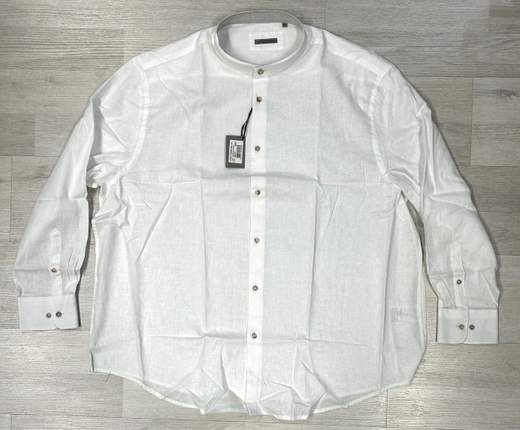 Camicia in lino cotone con collo alla koreana Sea Barrier articolo FERRO/CONF