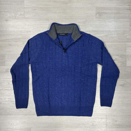 Maglione uomo mezza zip in misto lana
