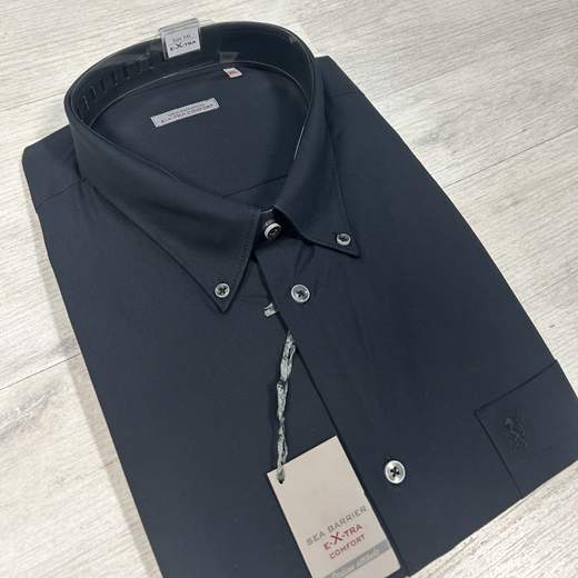 Camicia uomo taglie grandi Sea Barrier in cotone 100%-Manica lunga extra comfort