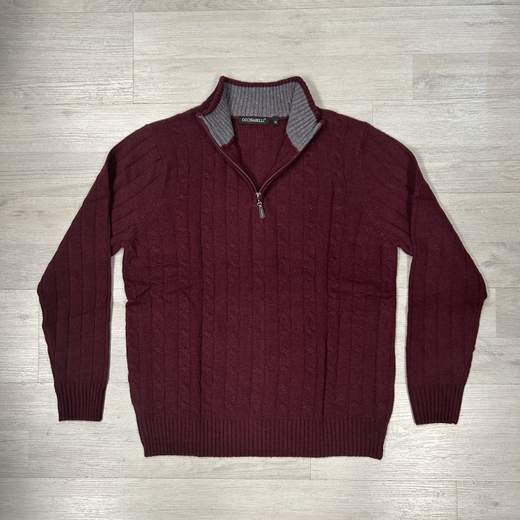Maglione uomo mezza zip in misto lana