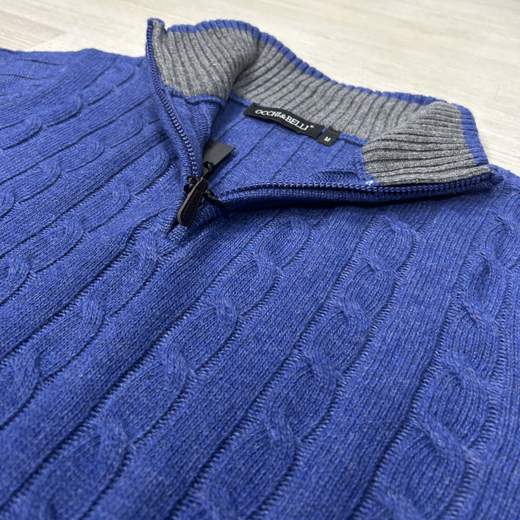 Maglione uomo mezza zip in misto lana