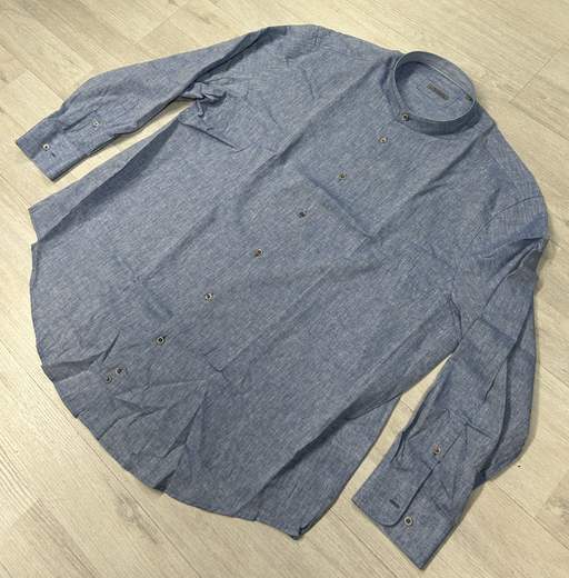 Camicia in lino cotone con collo alla koreana Sea Barrier articolo FERRO/CONF