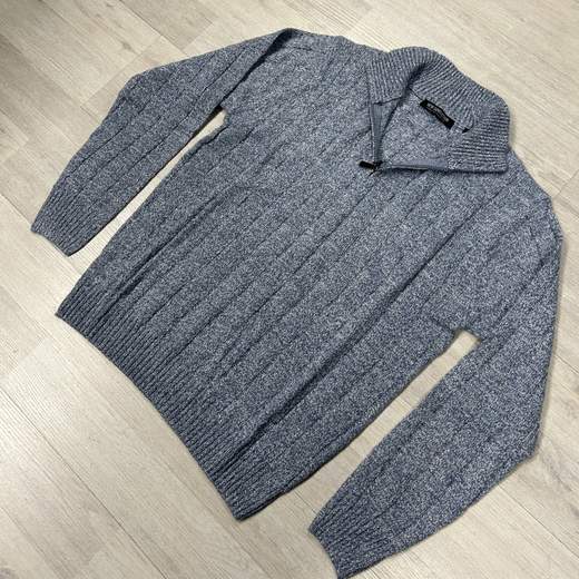 Maglione uomo mezza zip in misto lana