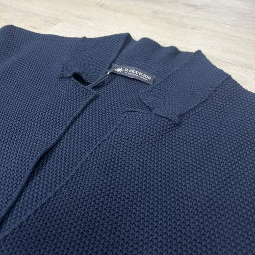 Cardigan uomo in cotone con bottoni Blu - Il Granchio
