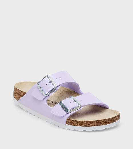 BIRKENSTOCK Ciabatta Arizona shiny lizard purple fog, Birko Flor