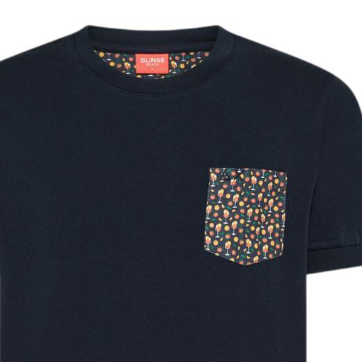 SUN 68 T-SHIRT POCKET BEACH   UOMO   - T36143