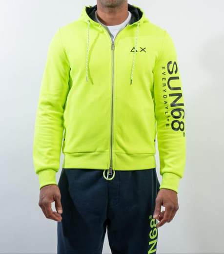 SUN 68 FELPA HOOD ZIP FLUO COTT. FL.