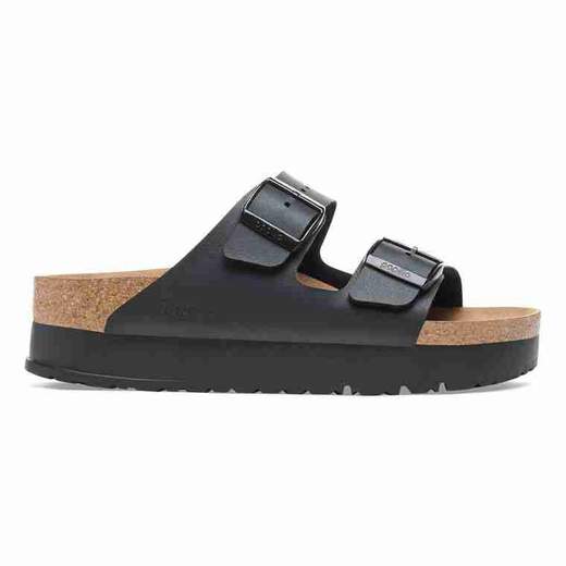BIRKENSTOCK Ciabatta Arizona Platform black veg, Birko Flor