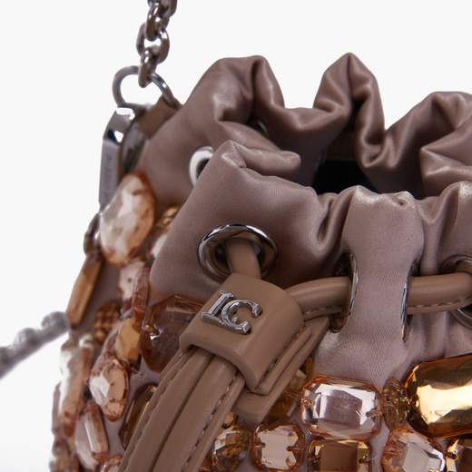 LA CARRIE Mini Secchiello Night Edition in seta con strass 141M-SS-701-SIS