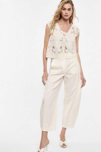 IMPERIAL PANTALONI PALAZZO AMPI VITA ALTA CON PINCES