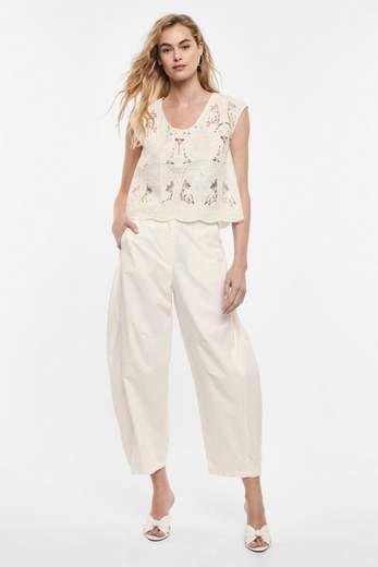 IMPERIAL PANTALONI PALAZZO AMPI VITA ALTA CON PINCES