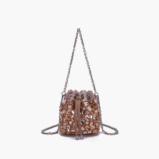 LA CARRIE Mini Secchiello Night Edition in seta con strass 141M-SS-701-SIS
