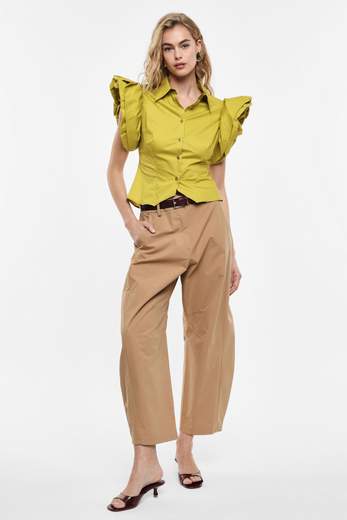 IMPERIAL PANTALONI PALAZZO AMPI VITA ALTA CON PINCES