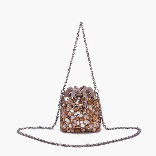 LA CARRIE Mini Secchiello Night Edition in seta con strass 141M-SS-701-SIS