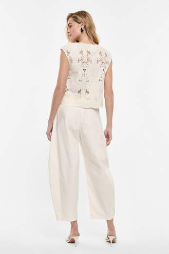 IMPERIAL PANTALONI PALAZZO AMPI VITA ALTA CON PINCES