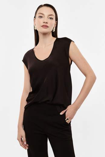IMPERIAL TOP AMPIO SCOLLO A V SENZA MANICHE