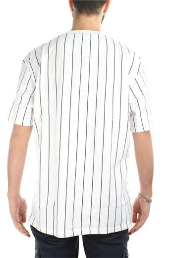 KARL KANI - SIGNATURE PINSTRIPE TEE - T-shirt colore Bianco