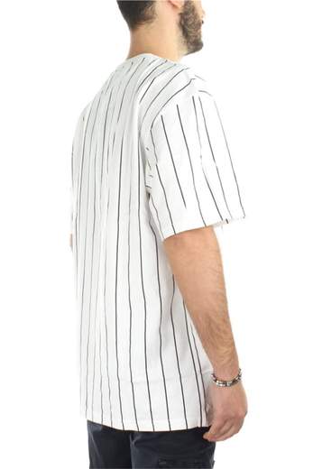 KARL KANI - SIGNATURE PINSTRIPE TEE - T-shirt colore Bianco