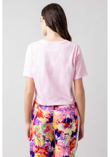 GAELLE T-shirt In Jersey Mezza Manica Cropped Con Stampa