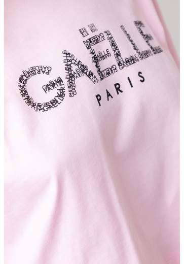 GAELLE T-shirt In Jersey Mezza Manica Cropped Con Stampa