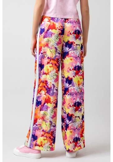 GAELLE Pantalone Triacetato Stampato E Bandine Laterali