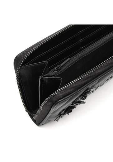 GAELLE Portafoglio Zip Around Con Logo Metallo E Fiori