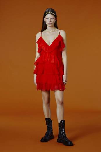 ERMANNO SCERVINO - FIRENZE Abito Con Balze E Logo Ricamato D38ETAB55ORG