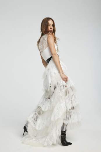 LACE DRESS IN PIZZO E TULLE