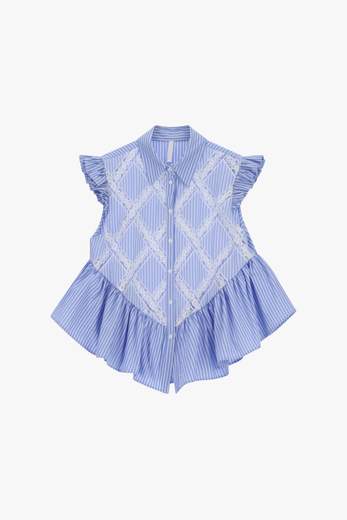 IMPERIAL CAMICIA A RIGHE CON RUCHES E DETTAGLI IN PIZZO